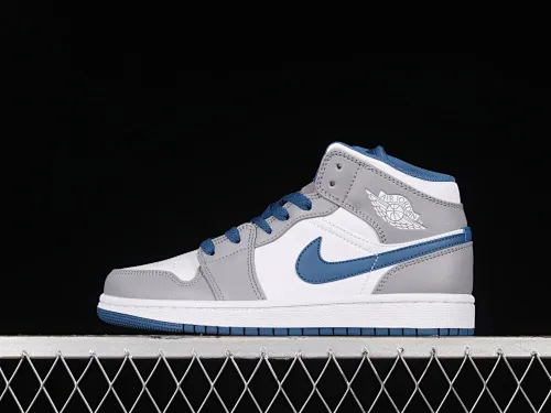 All categories Air Jordan Jordan series basketball shoes Air Jordan 1 Mid Air Jordan 1 Mid "True Blue" AJ1 Joe 1 true blue mid-top basketball shoes DQ8423-014